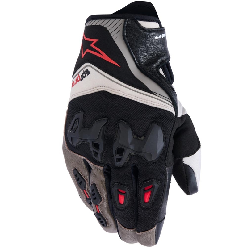 Alpinestars SP-R PRO motorcykelhandsker lysegrå-brun-orange
