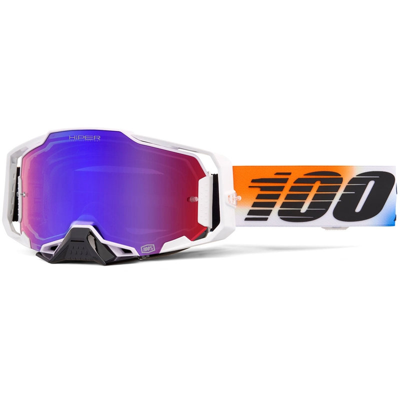Motocrossbriller 100% ARMEGA HIPER UNITED med rød-blå HIPER-linse