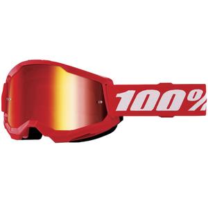 Motocrossbriller til børn 100% STRATA 2 rød rød plexi