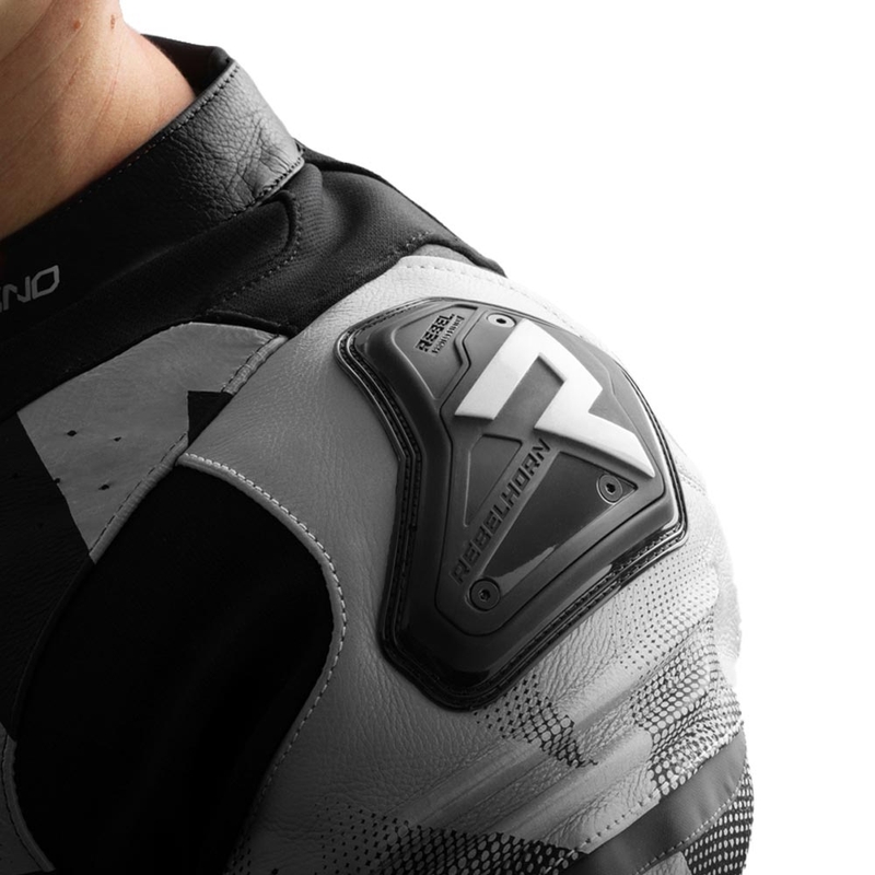 Rebelhorn Inferno læder motorcykeljakke sort/hvid