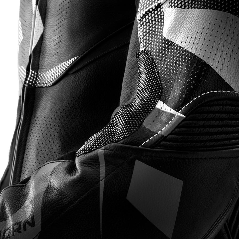 Rebelhorn Inferno læder motorcykeljakke sort/hvid