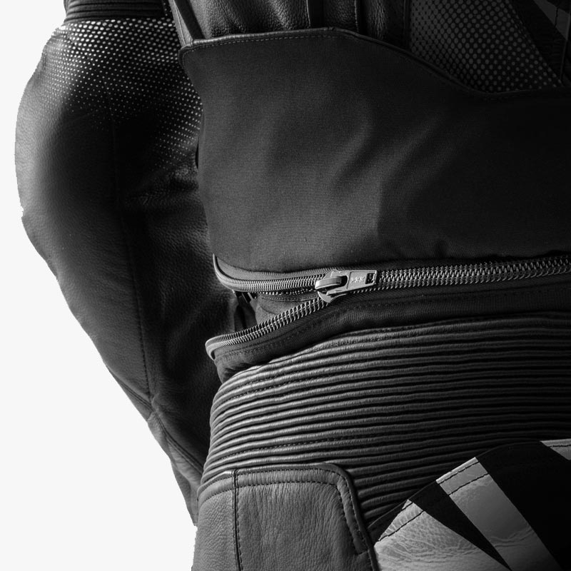 Rebelhorn Inferno læder motorcykeljakke sort/hvid