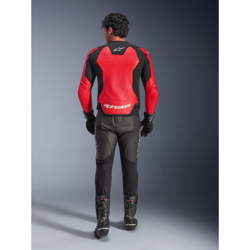 Alpinestars GP Force V2 Airflow læder motorcykeljakke fluo rød-sort-hvid