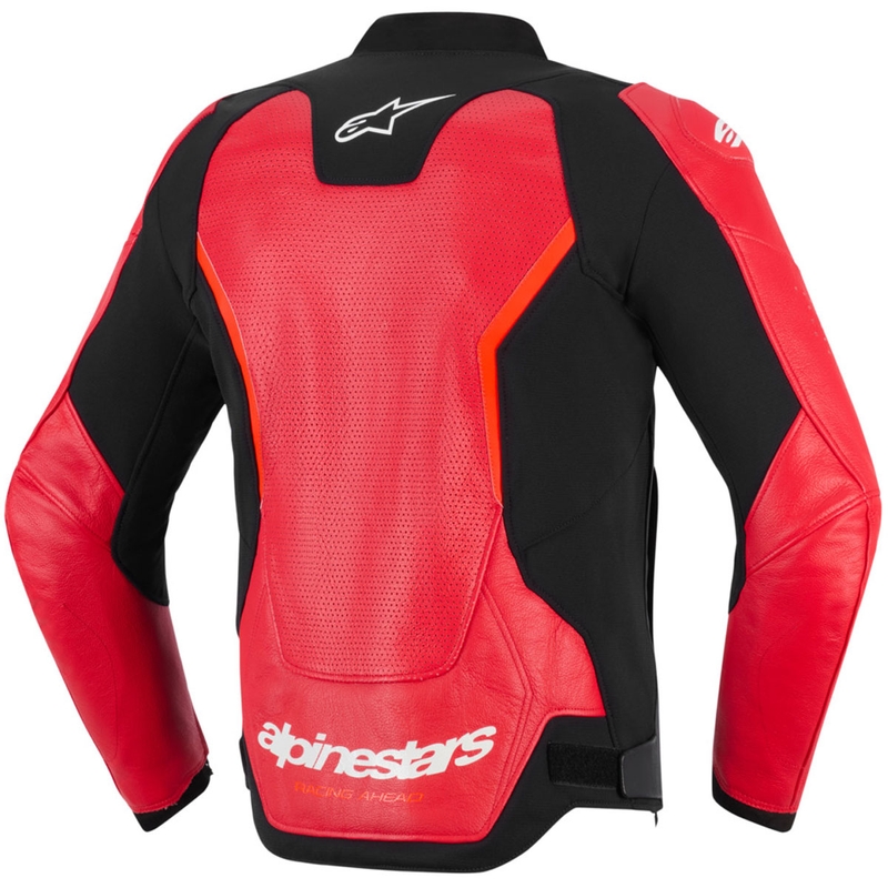 Alpinestars GP Force V2 Airflow læder motorcykeljakke fluo rød-sort-hvid