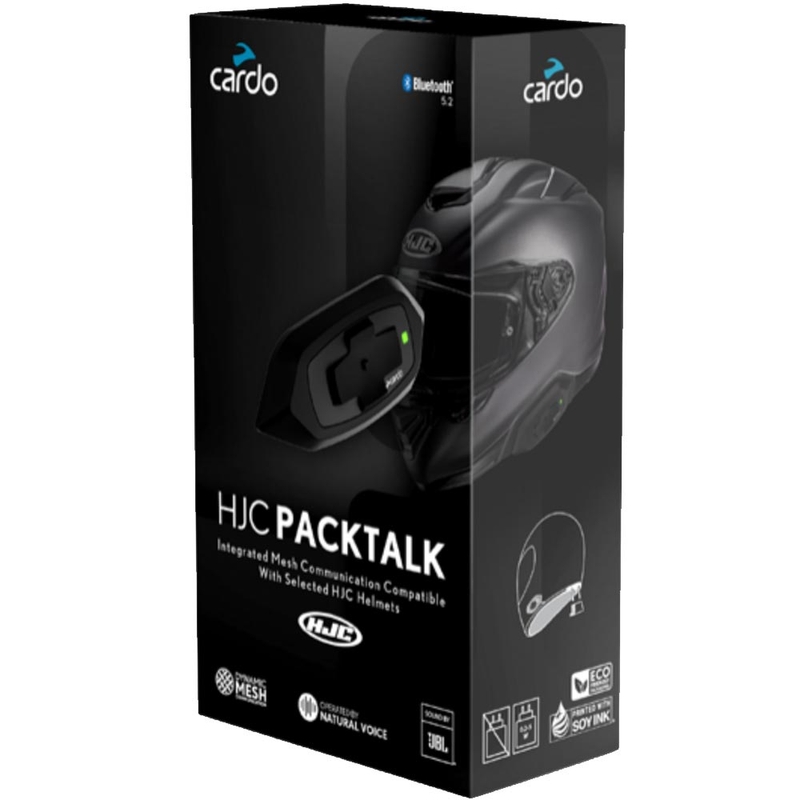 Cardo HJC Packtalk motorcykel intercom sort