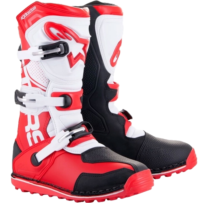 Alpinestars Tech Trial motorcykelstøvler hvid-rød-sort