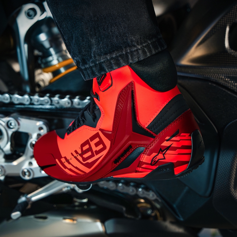 Alpinestars Faster-4 MM93 motorcykelstøvler, fluo kollektion, rød-rød-sort