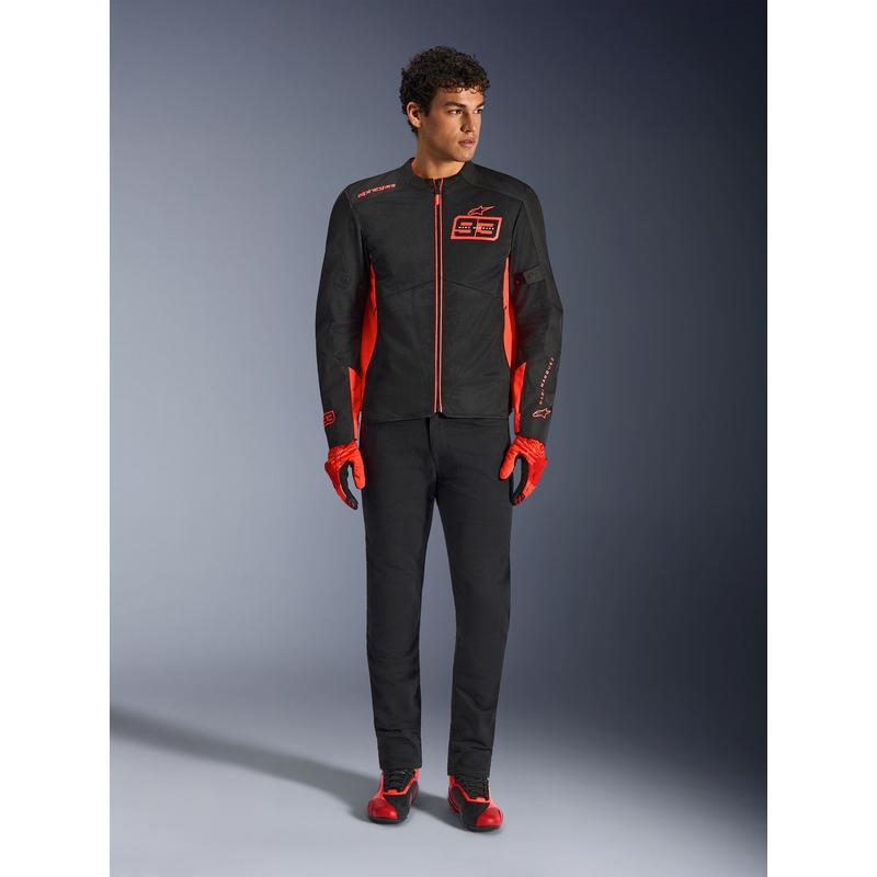 Alpinestars C-1 AIR MM93 motorcykeljakke, fluo kollektion, rød-rød-sort