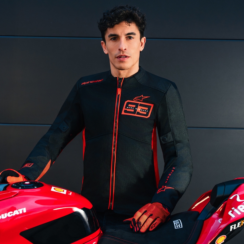 Alpinestars C-1 AIR MM93 motorcykeljakke, fluo kollektion, rød-rød-sort