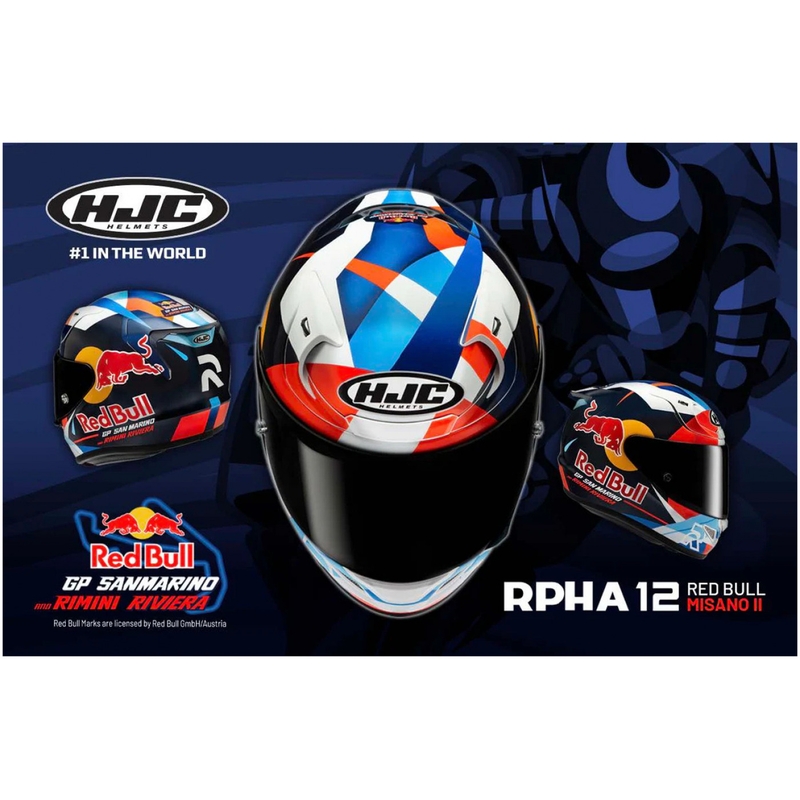 Integralhjelm HJC RPHA 12 Red Bull Misano GP 2 MC21 blå-hvid-rød