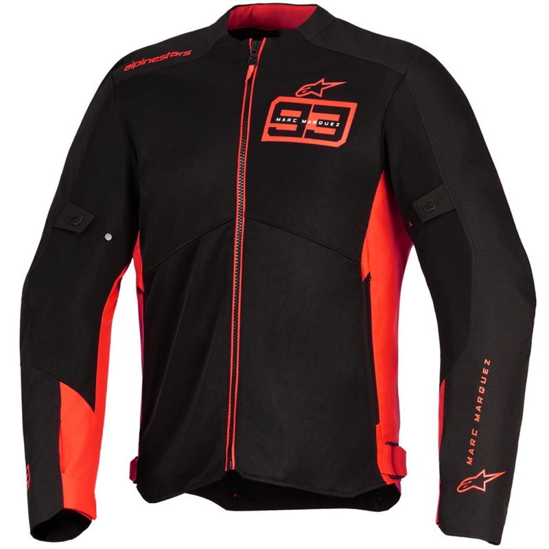 Alpinestars C-1 AIR MM93 motorcykeljakke, fluo kollektion, rød-rød-sort