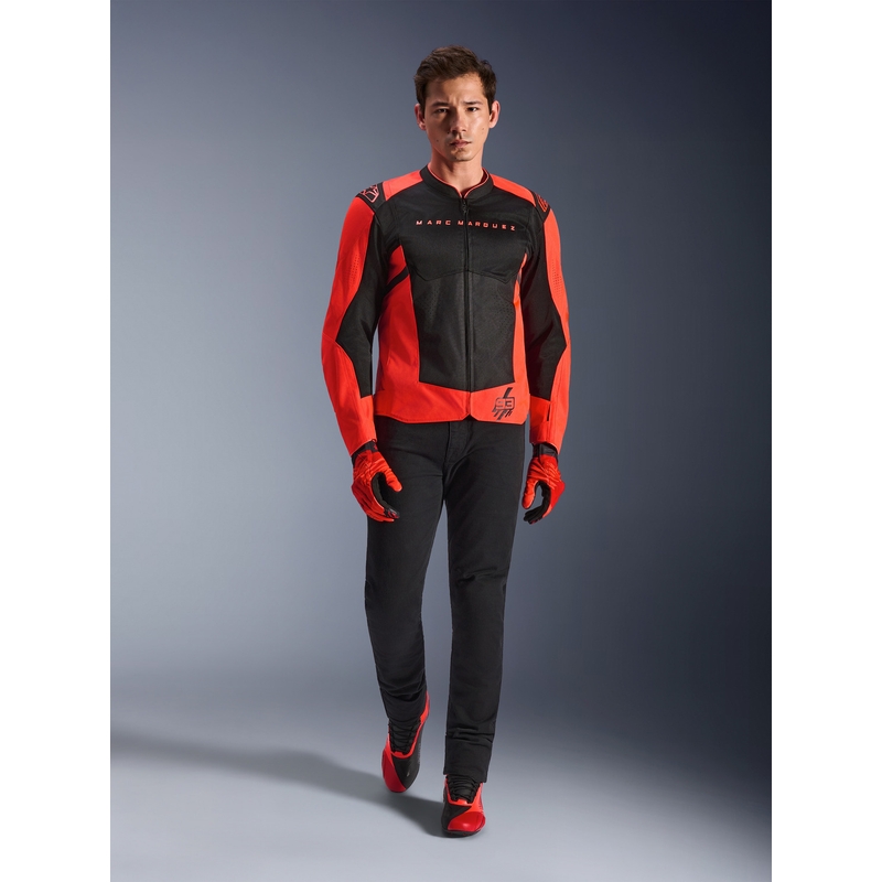 Alpinestars T-SPS Air V2 MM93 motorcykeljakke, fluo kollektion, rød-sort