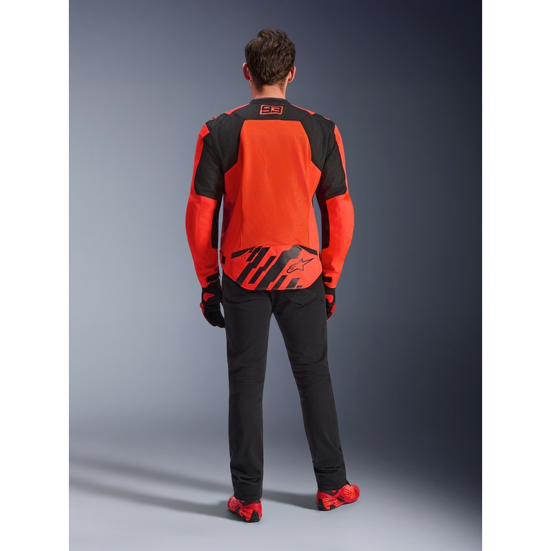 Alpinestars T-SPS Air V2 MM93 motorcykeljakke, fluo kollektion, rød-sort