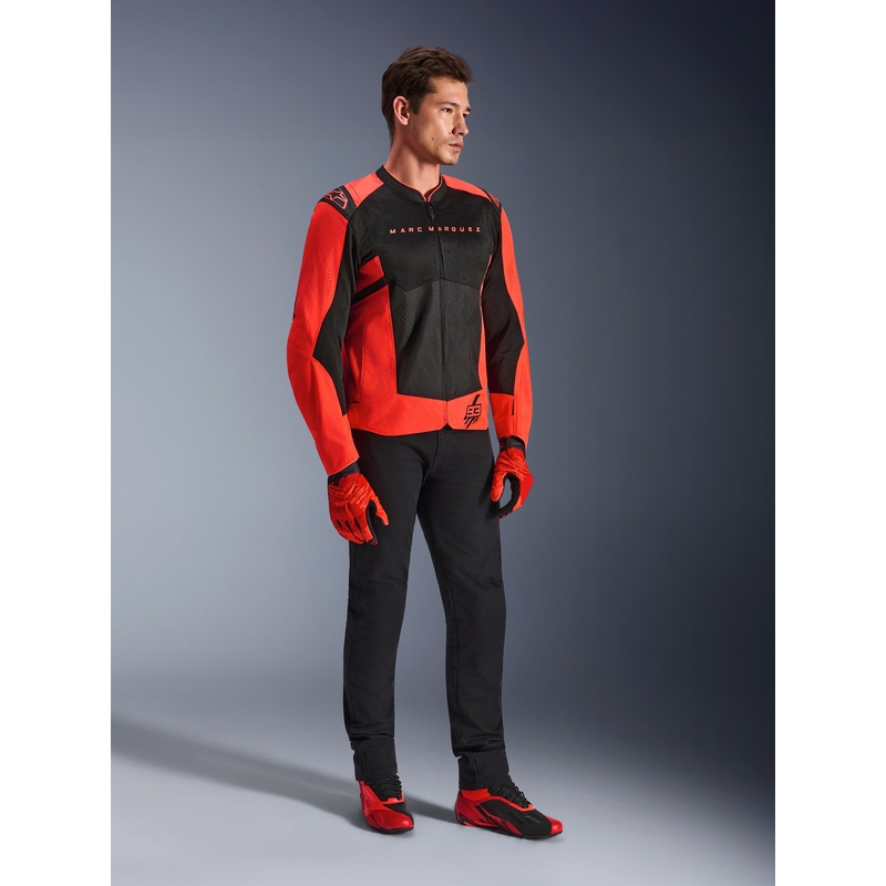 Alpinestars T-SPS Air V2 MM93 motorcykeljakke, fluo kollektion, rød-sort