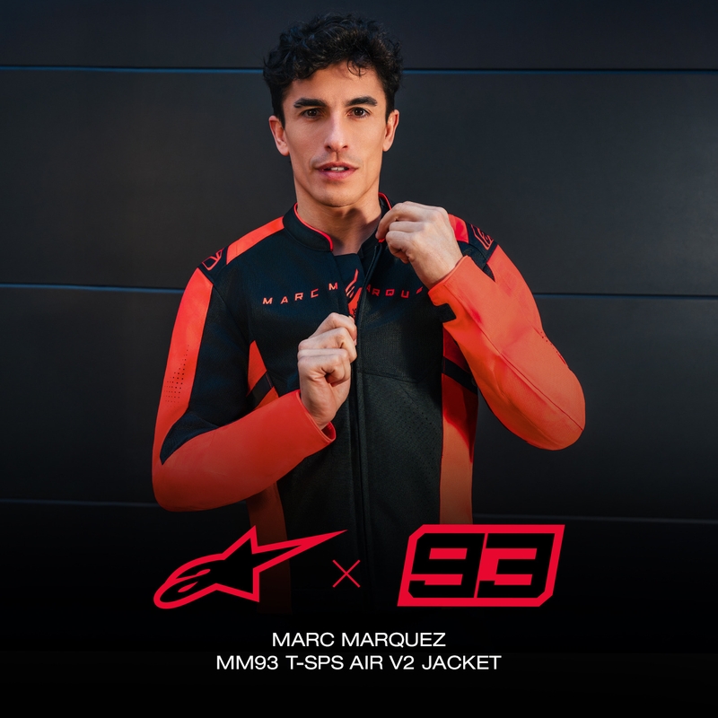 Alpinestars T-SPS Air V2 MM93 motorcykeljakke, fluo kollektion, rød-sort