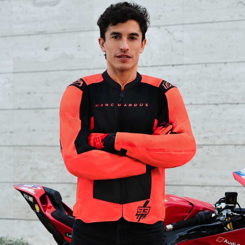 Alpinestars T-SPS Air V2 MM93 motorcykeljakke, fluo kollektion, rød-sort