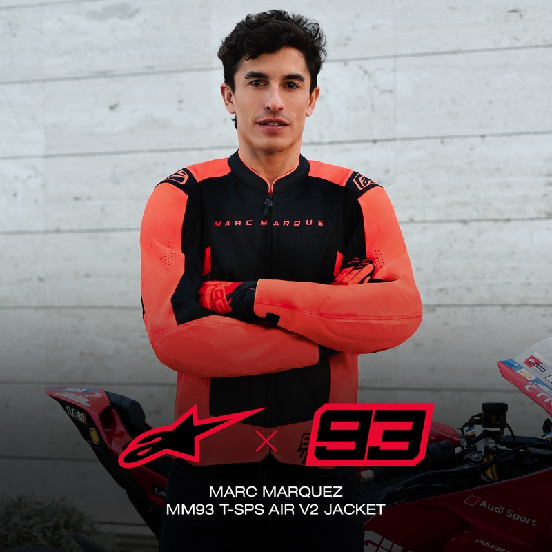 Alpinestars T-SPS Air V2 MM93 motorcykeljakke, fluo kollektion, rød-sort