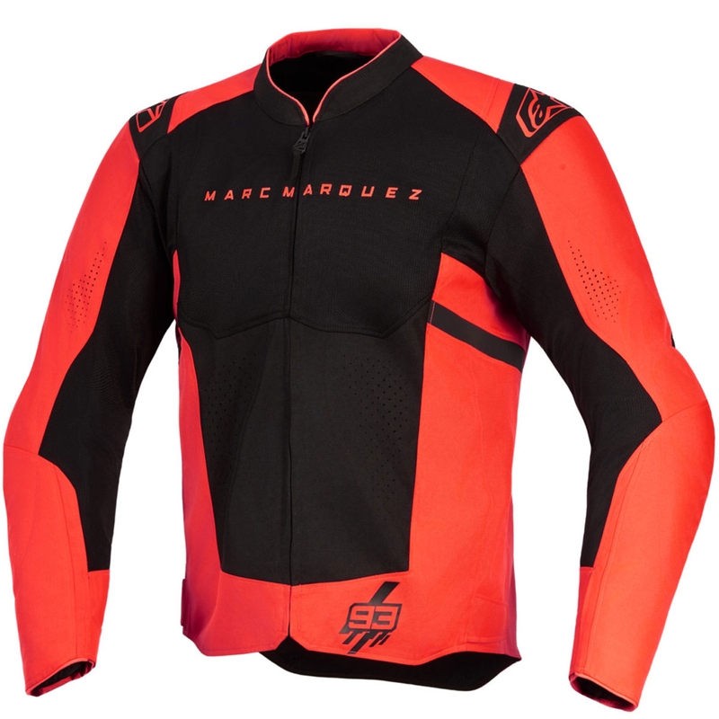 Alpinestars T-SPS Air V2 MM93 motorcykeljakke, fluo kollektion, rød-sort