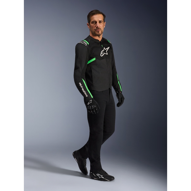 Alpinestars T-SPS Air V2 motorcykeljakke sort-fluo grøn