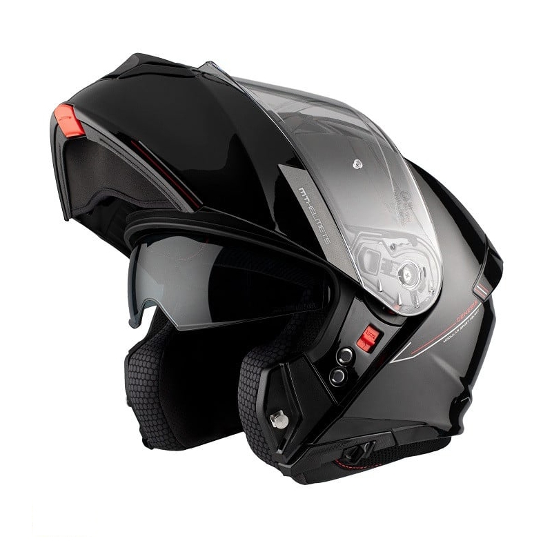 MT Genesis SV Solid A1 black gloss tip-up motorcykelhjelm - II. kvalitet