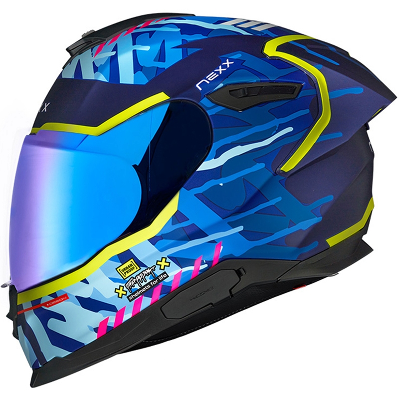 Fullface motorcykelhjelm Nexx Y.100R Urbangram mørkeblå - II. kvalitet