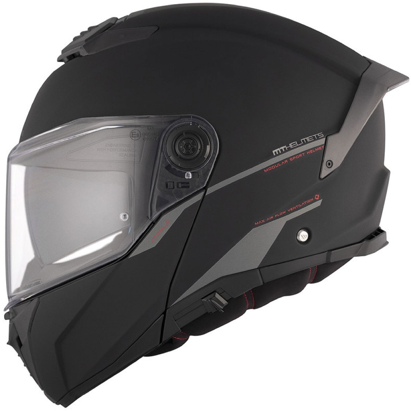 Flip-up motorcykelhjelm MT ATOM 2 SV SOLID A1 sort mat - II. kvalitet