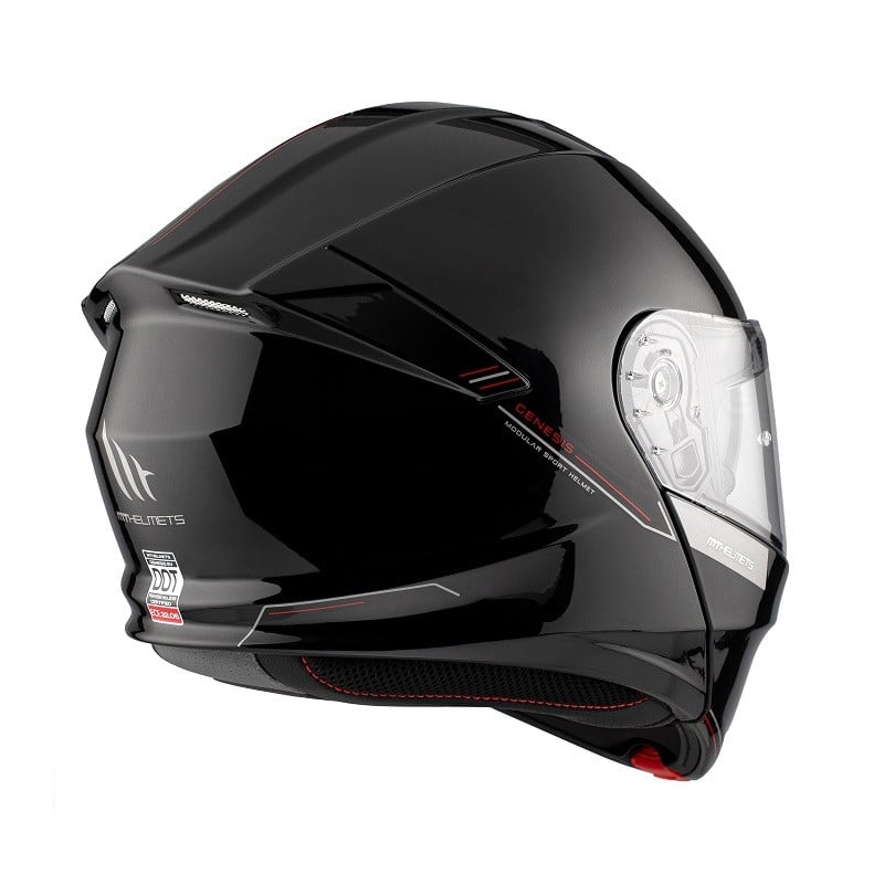 Flip-up motorcykelhjelm MT Genesis SV Solid A1 blank sort 2 - II. kvalitet