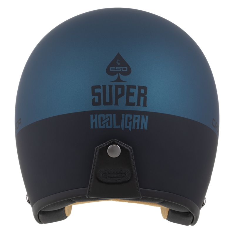 Cassida Eso Super Hooligan åben hjelm sort mat-metallisk blå - II. kvalitet