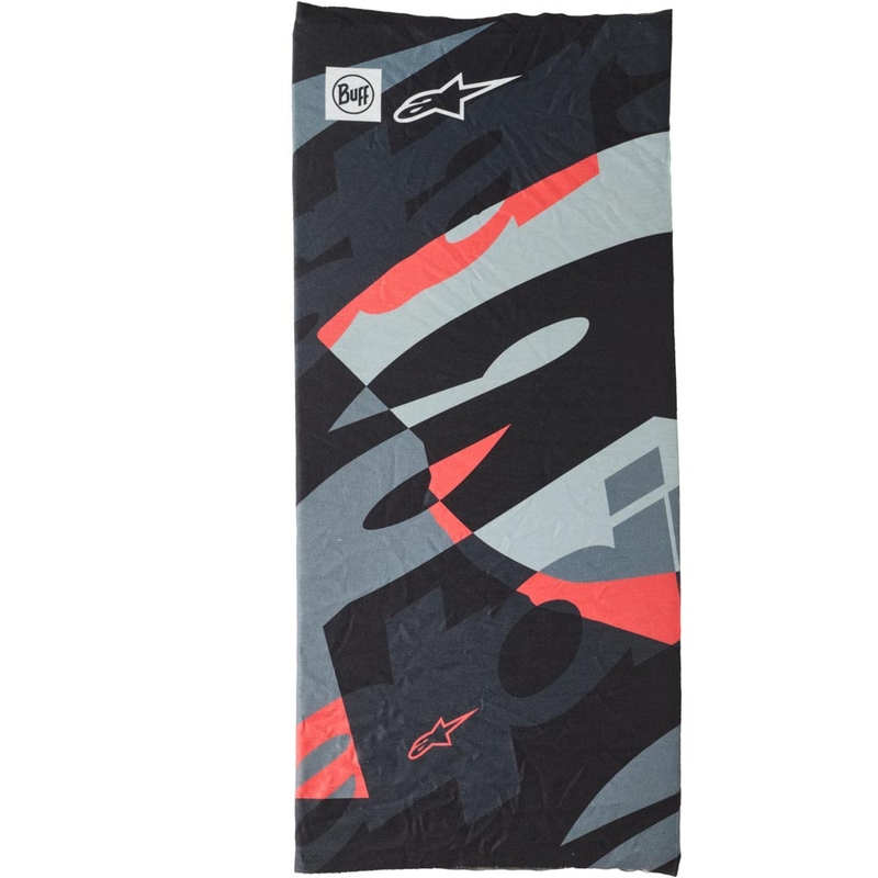 Halsvarmer Alpinestars BUFF Mogress camo-sort-fluo rød-grå