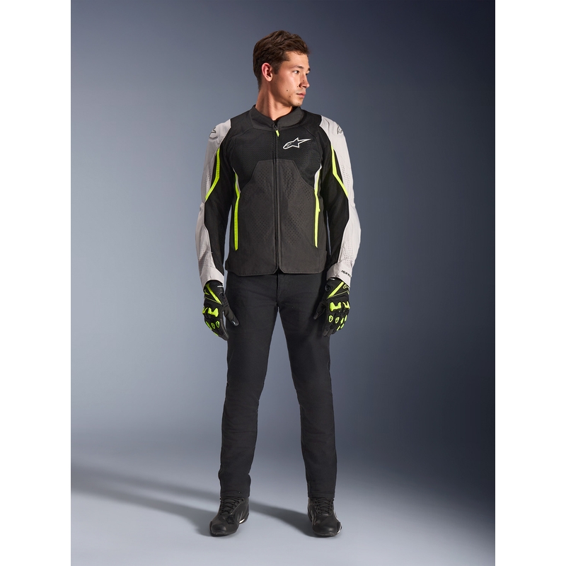 Alpinestars AST V3 Air motorcykeljakke hvid-fluo gul-sort