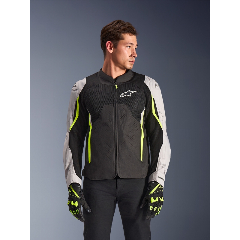 Alpinestars AST V3 Air motorcykeljakke hvid-fluo gul-sort