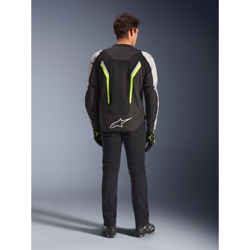 Alpinestars AST V3 Air motorcykeljakke hvid-fluo gul-sort