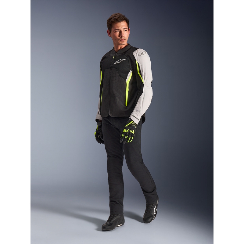 Alpinestars AST V3 Air motorcykeljakke hvid-fluo gul-sort