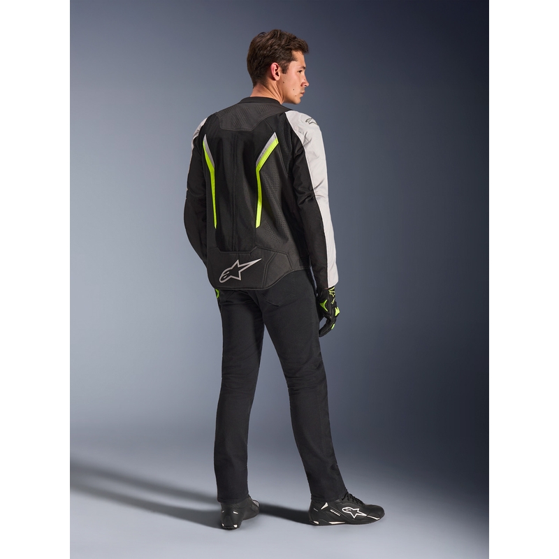 Alpinestars AST V3 Air motorcykeljakke hvid-fluo gul-sort