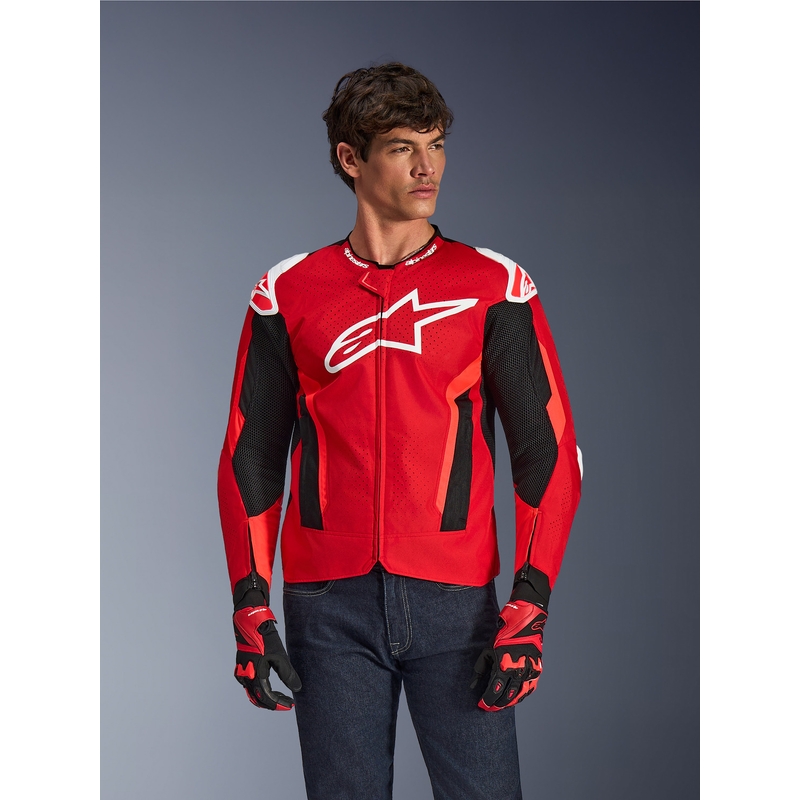 Alpinestars T-GP Air motorcykeljakke rød-fluo rød-hvid-sort