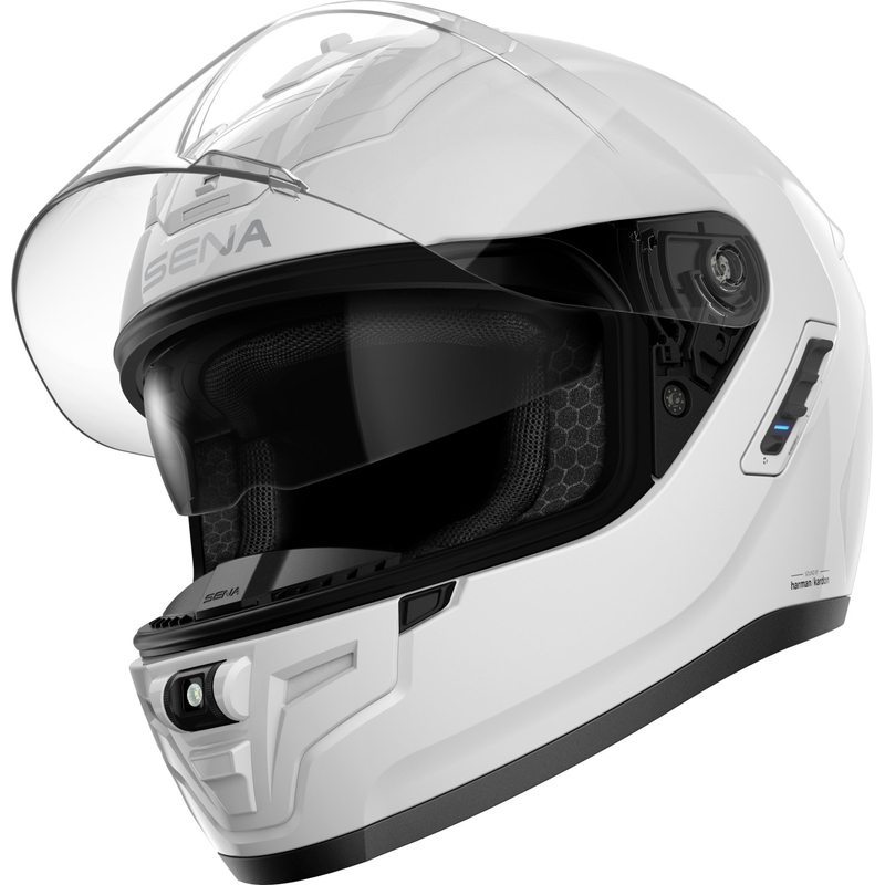 Integralhjelm med headset SENA Phantom ANC, blank hvid