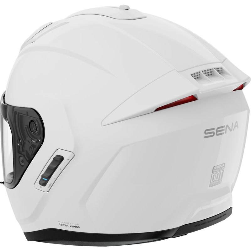 Integralhjelm med headset SENA Phantom ANC, blank hvid