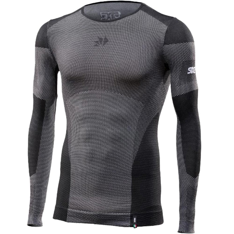 Funktionel langærmet T-shirt SIXS BT TS2L V2 sort kulstoffiber