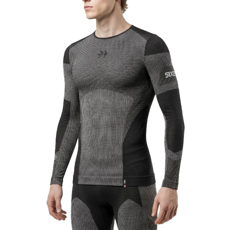 Funktionel langærmet T-shirt SIXS BT TS2L V2 sort kulstoffiber