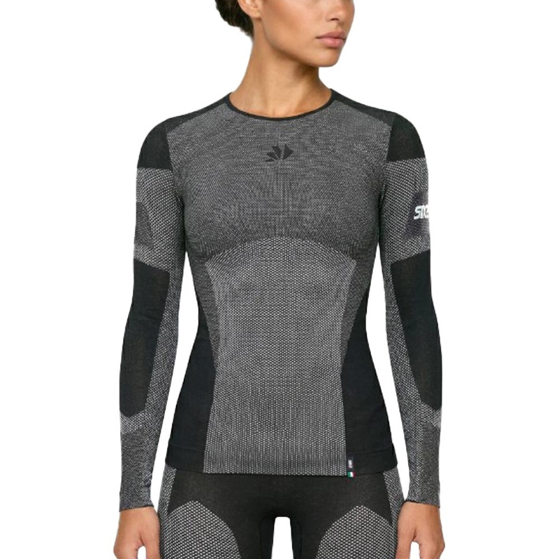 Funktionel langærmet T-shirt SIXS BT TS2L V2 sort kulstoffiber