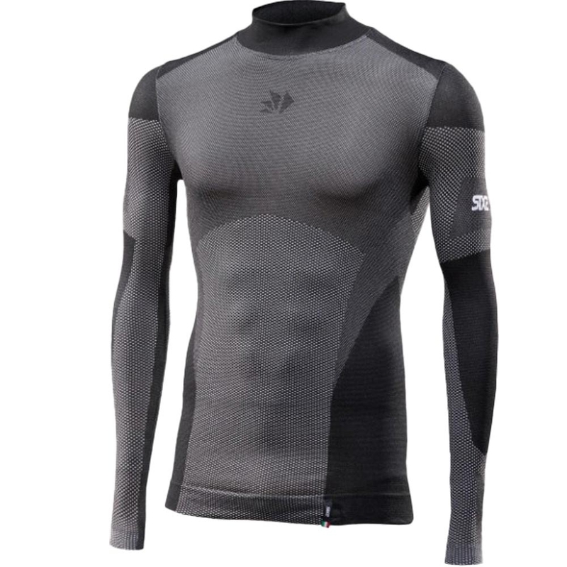 Funktionel langærmet T-shirt SIXS BT TS3L V2 sort kulstoffiber
