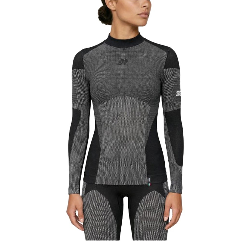 Funktionel langærmet T-shirt SIXS BT TS3L V2 sort kulstoffiber