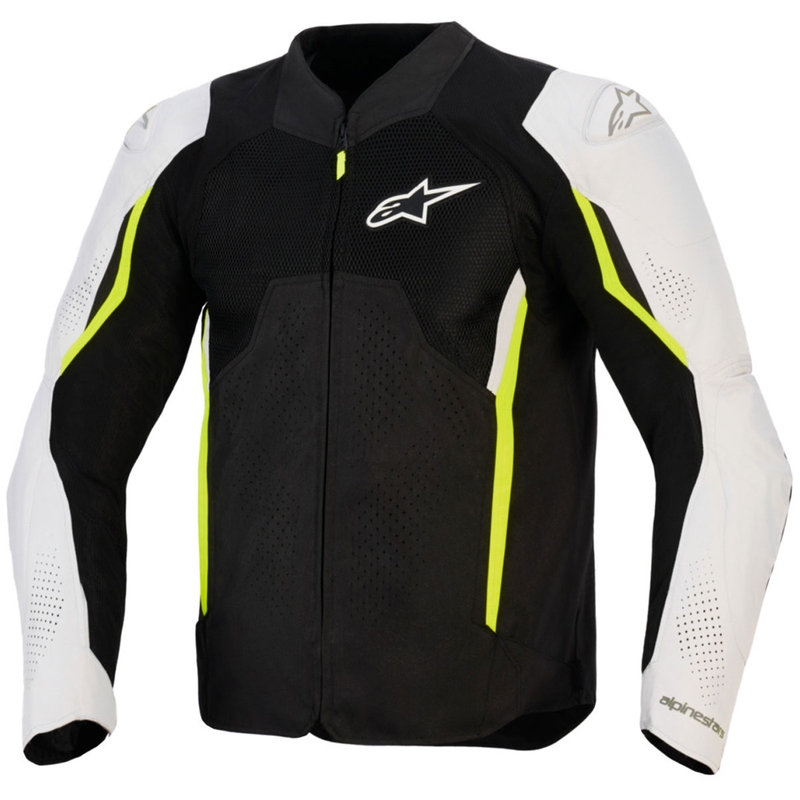 Alpinestars AST V3 Air motorcykeljakke hvid-fluo gul-sort