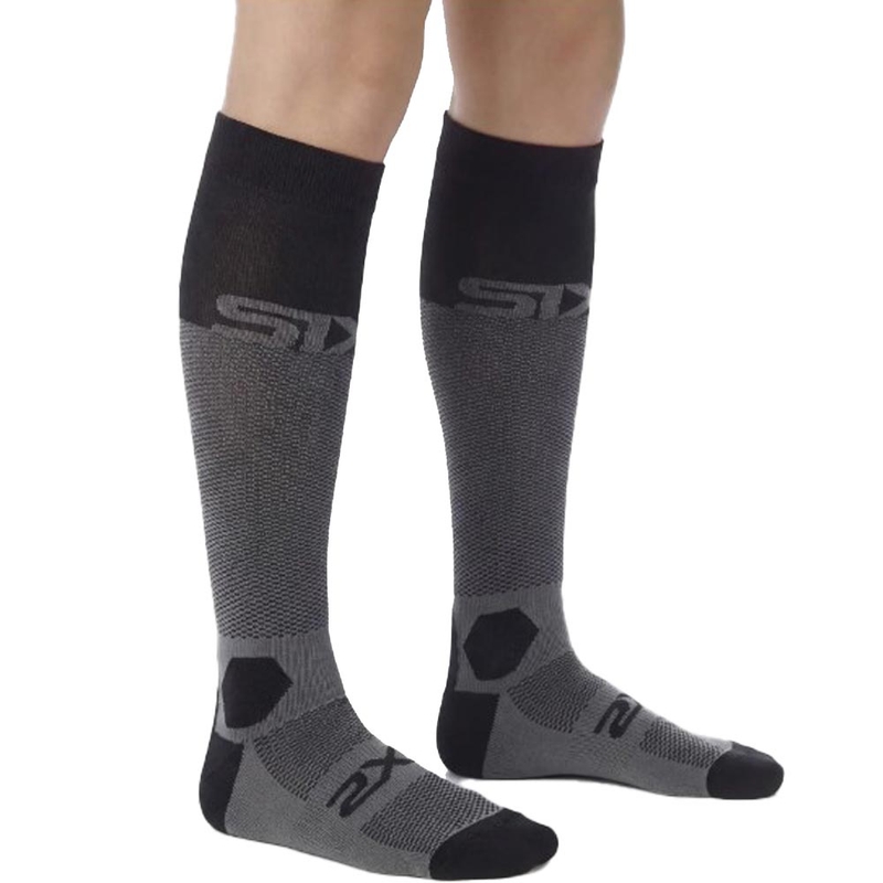 Funktionelle knæstrømper SIXS LONG RACING V2 sort-grå