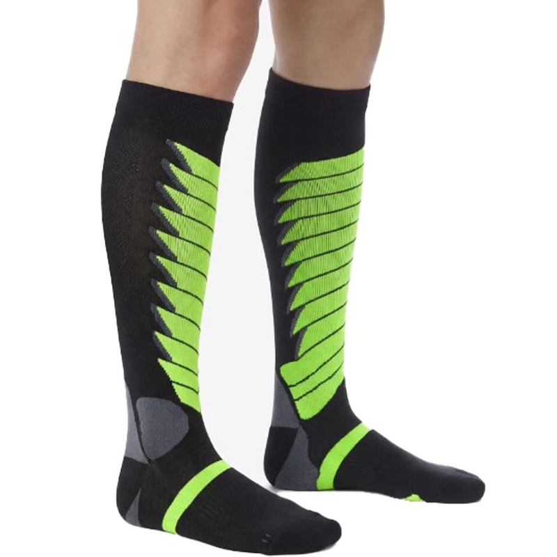 Funktionelle knæstrømper SIXS SPEED V3 sort-grøn