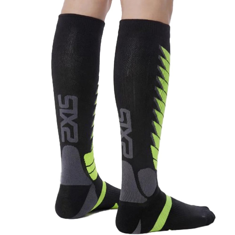 Funktionelle knæstrømper SIXS SPEED V3 sort-grøn