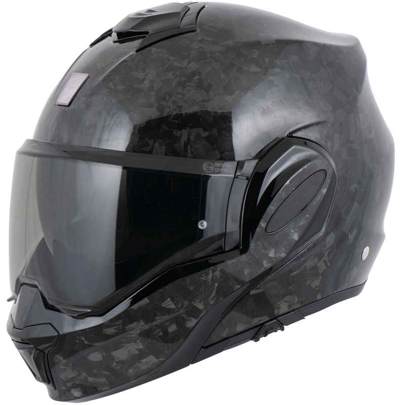 Scorpion EXO-TECH EVO ONYX CARBON Solid flip-up motorcykelhjelm, sort