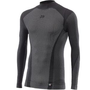 Funktionel langærmet T-shirt SIXS TS3 V2 sort kulstoffiber