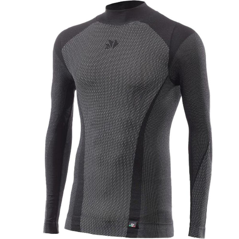 Funktionel langærmet T-shirt SIXS TS3 V2 sort kulstoffiber