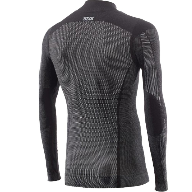 Funktionel langærmet T-shirt SIXS TS3 V2 sort kulstoffiber
